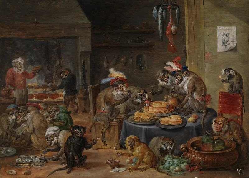 Das Bankett der Affen - David Teniers der Jüngere