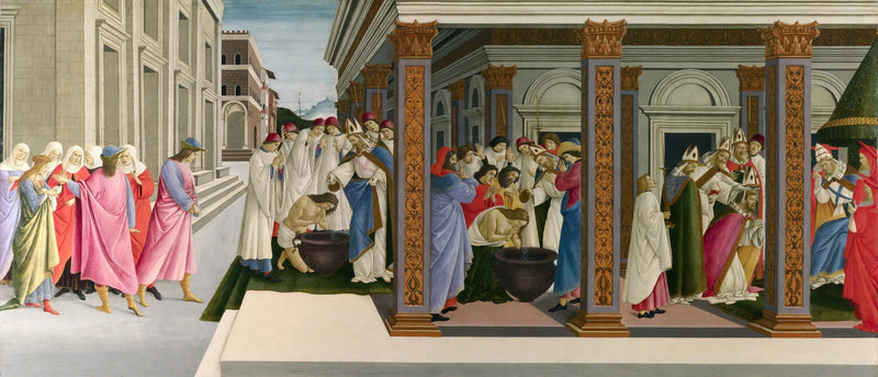 Die Taufe von Zenobius und seine Weihe zum Bischof - Sandro Botticelli