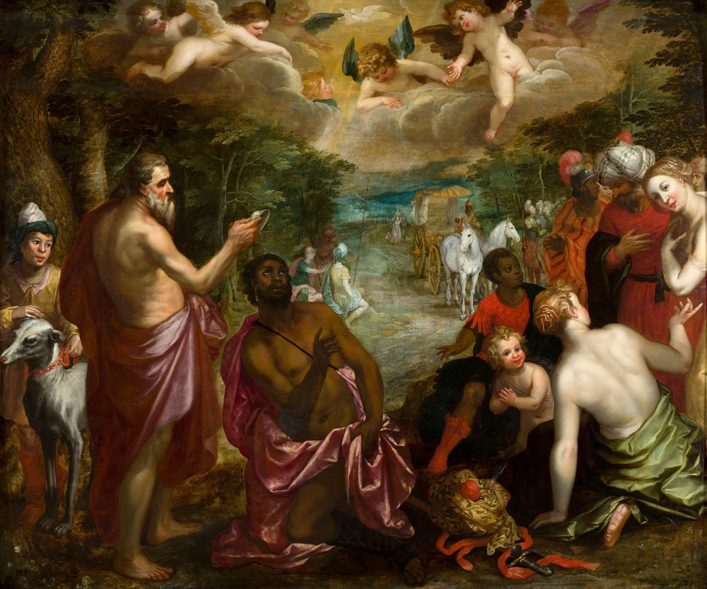 Le baptême du chambellan de la reine Candace d'Éthiopie - Jan Brueghel le Jeune image 1 reproduction artisanale de tableau