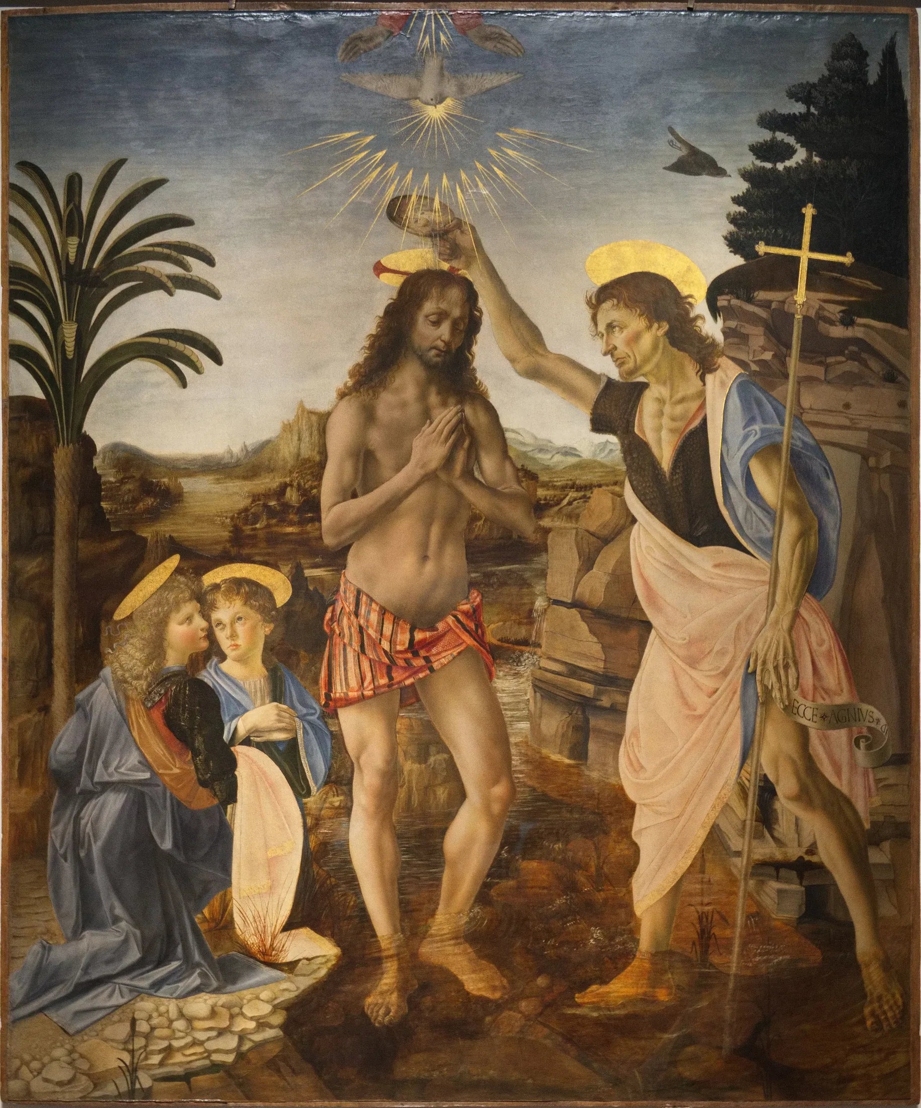 Le Baptême du Christ - Andrea del Verrocchio image 1 reproduction d’œuvre d’art à l’huile