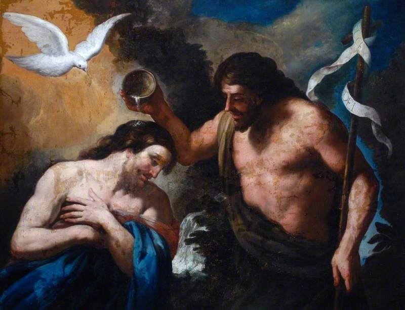 Le baptême du Christ - Andrea Sacchi image 1 copie de tableau peinte à la main