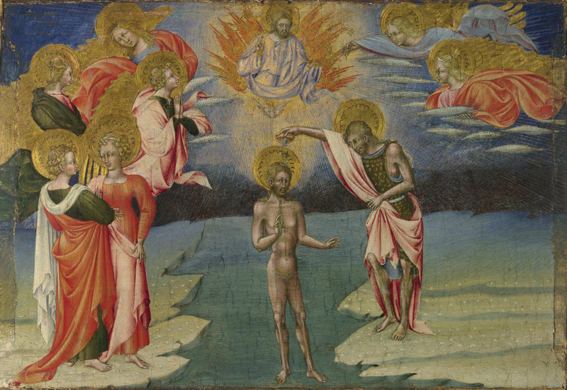 Die Taufe Christi: Prädelle-Panel - Giovanni di Paolo