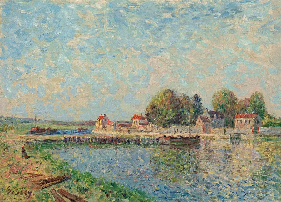 Der Damm in Saint-Mammès, Kanal von Loing - Alfred Sisley