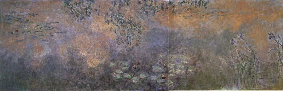Der Seerosenteich mit Iris - Claude Monet