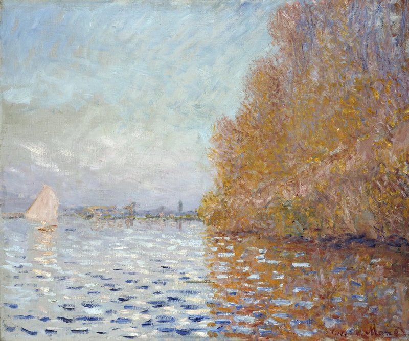 Der Bassin von Argenteuil mit einem Segelboot - Claude Monet