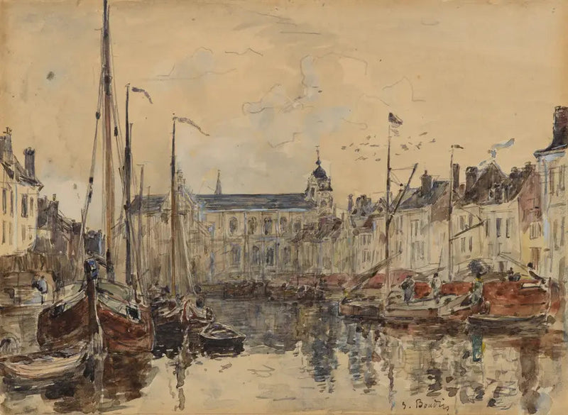Der Handelsbecken in Brüssel - Eugène Boudin