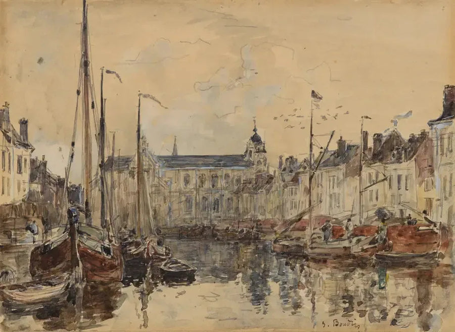 Der Handelsbecken in Brüssel - Eugène Boudin