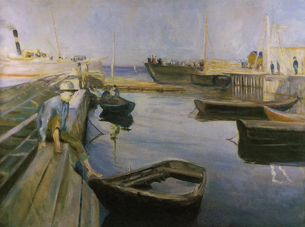 Le bateau à vapeur arrive - Edvard Munch image 1 reproduction réalisée par Alpha Reproduction
