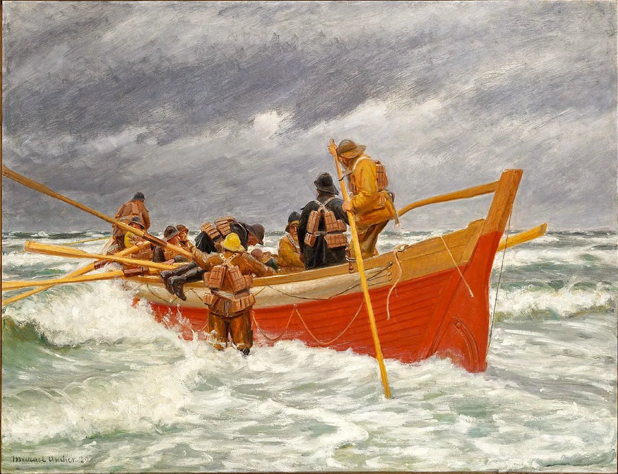 Das rote Rettungsboot legt ab. – Michael Peter Ancher