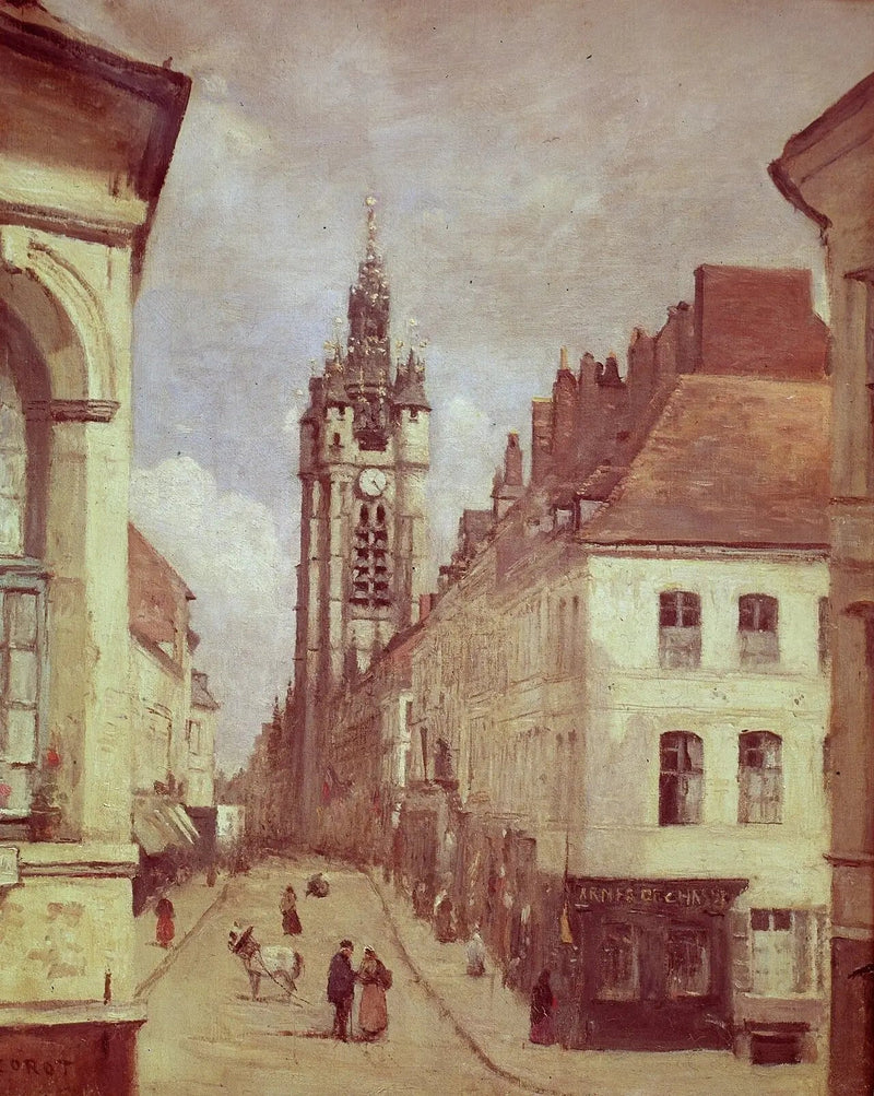 Der Glockenturm von Douai - Jean-Baptiste Camille Corot