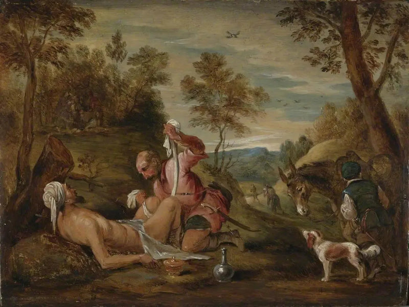 Der gute Samariter (nach Francesco Bassano) - David Teniers der Jüngere