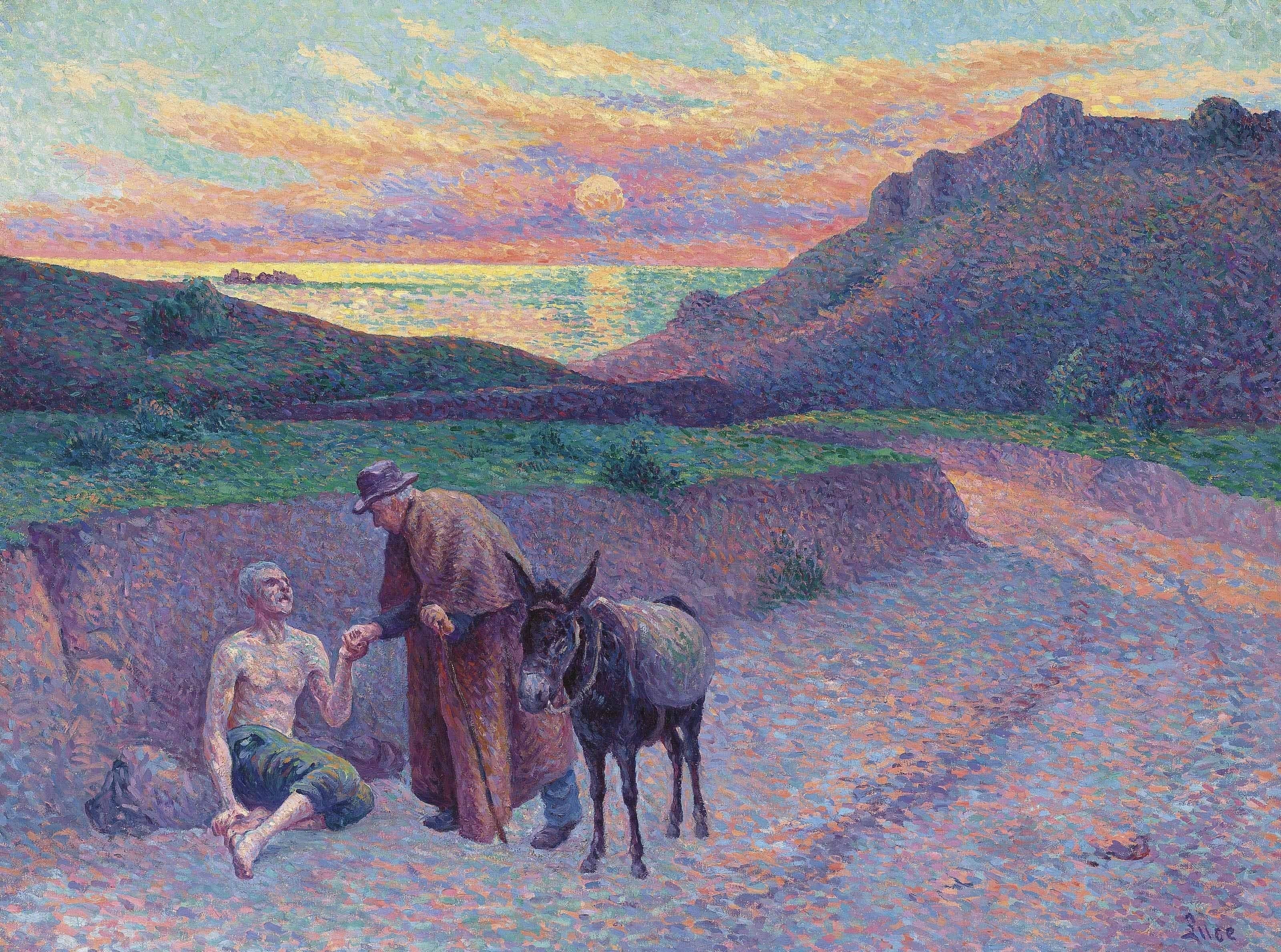 Le bon samaritain - Maximilien Luce image 1 reproduction artisanale de tableau