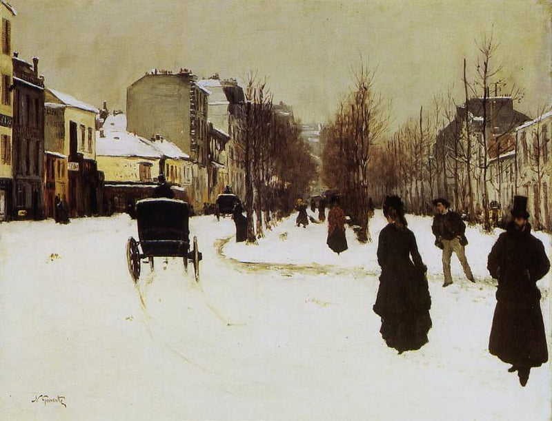 Der Boulevard de Clichy bei Schneetreiben - Norbert Gœneutte