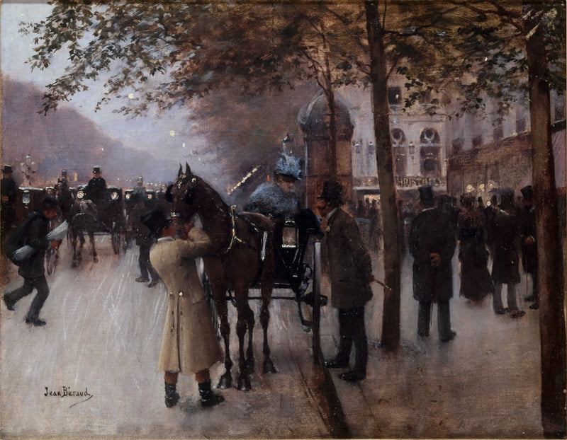 Der Boulevard der Capucines, am Abend, vor dem Café Napolitain - Jean Béroud