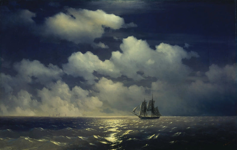 Der Brigadier „Mercury“ trifft die russische Flotte nach dem Sieg über zwei türkische Schiffe - Ivan Aïvazovski