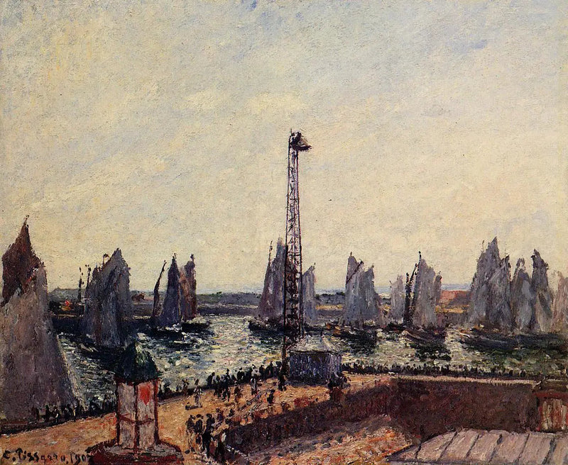 Der Wellenbrecher Ost, Rückkehr der Regatta, Le Havre - Camille Pissarro