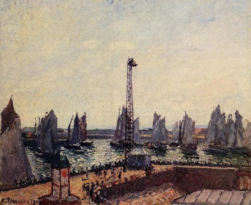 Der Wellenbrecher Ost, Rückkehr der Regatta, Le Havre - Camille Pissarro