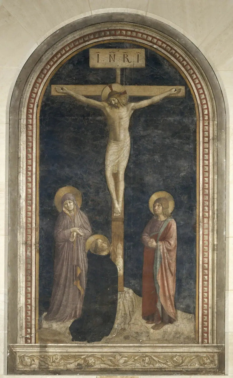 Das Kalvarienberg mit dem heiligen Dominikus im Gebet - Fra Angelico