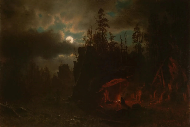 Das Lager der Jäger - Albert Bierstadt