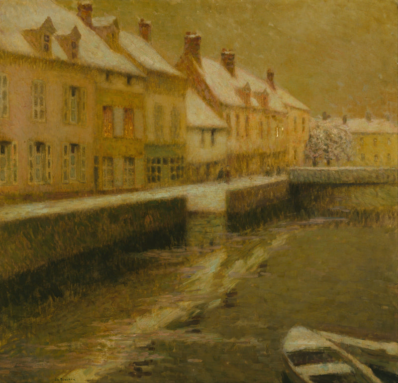 Der Kanal in Brügge, Winter - Henri Le Sidaner