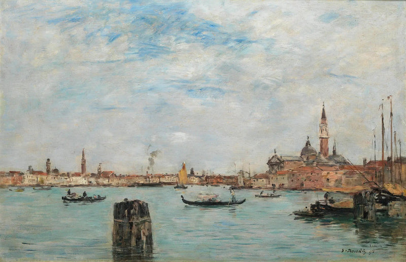 Der Kanal von Giudecca und San Giorgio Maggiore, Venedig - Eugène Boudin