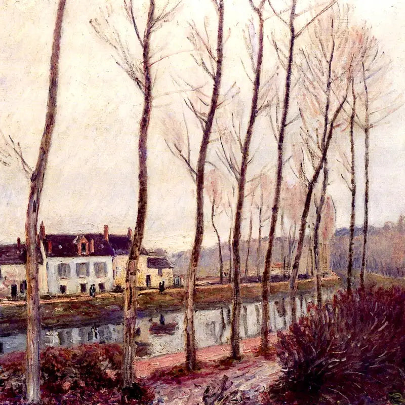 Le canal du Loing en hiver - Alfred Sisley image 1 tableau peint à l’huile sur toile