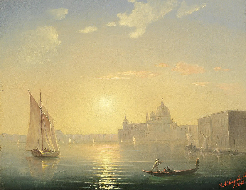 Der Canal Grande mit Blick auf Santa Maria della Salute bei Sonnenuntergang. - Ivan Aïvazovski