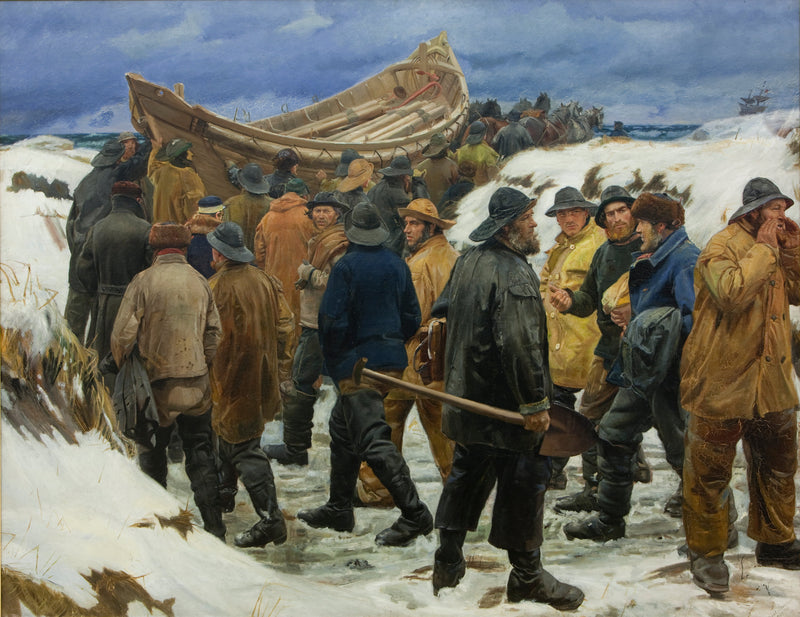 Das Rettungsboot steckt in den Dünen fest – Michael Peter Ancher