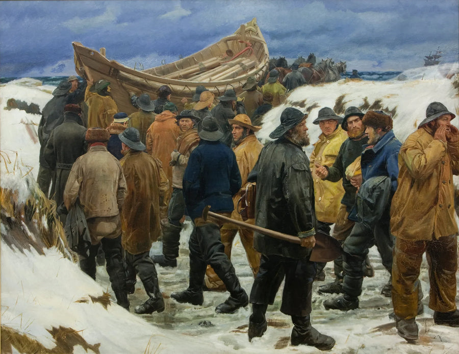 Das Rettungsboot steckt in den Dünen fest – Michael Peter Ancher