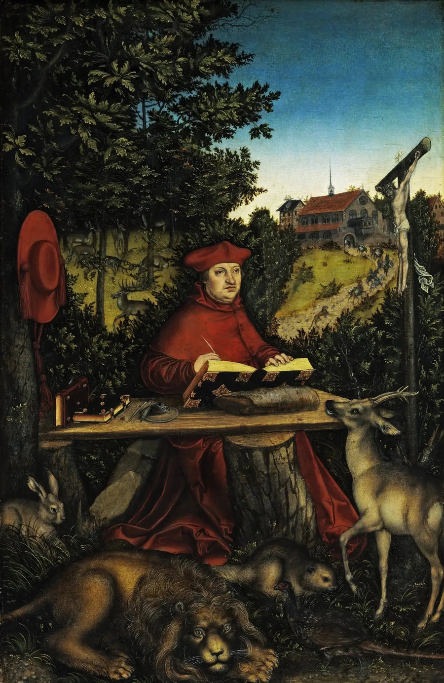 Der Kardinal Albert von Brandenburg (1490-1545) in der Rolle des Heiligen Hieronymus - Lucas Cranach der Ältere