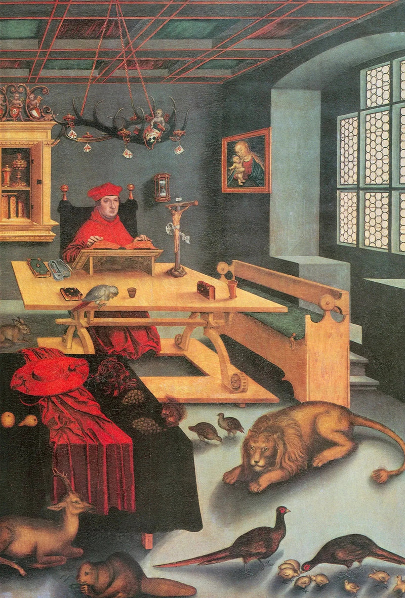 Der Kardinal Albrecht von Brandenburg in der Rolle des Heiligen Hieronymus - Lucas Cranach der Ältere