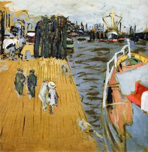 Der Hafenanleger, Hamburg - Édouard Vuillard
