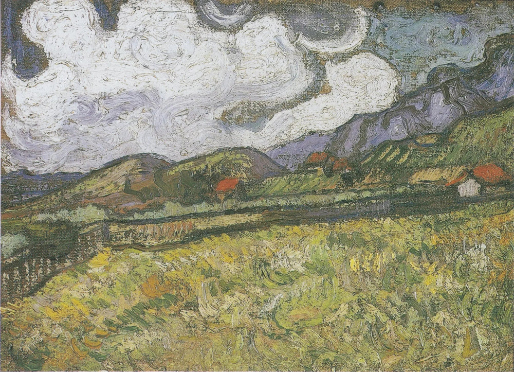 Le champ de blé derrière l'hôpital Saint-Paul, Saint-Rémy - Vincent van Gogh image 1 copie peinte à la main à l’huile