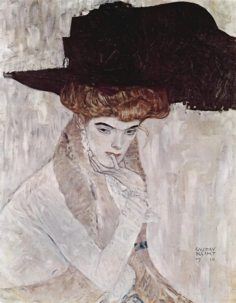 Der Hut mit schwarzen Federn - Gustav Klimt
