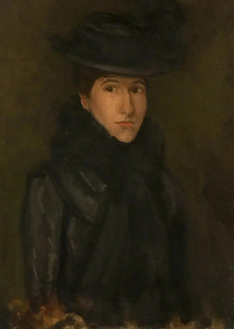 Der schwarze Hut - Mademoiselle Rosalind Birnie Philip; 1900-1902 - James Abbott McNeill Whistler