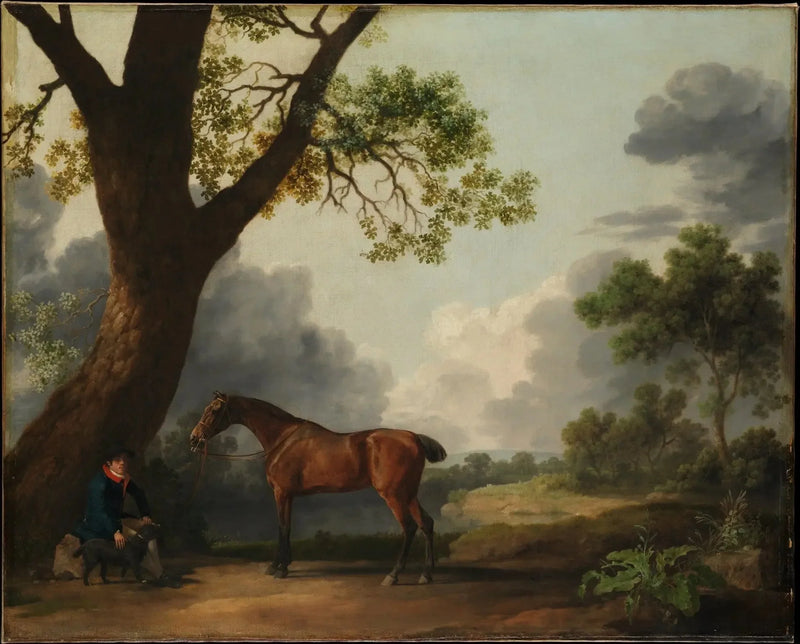 Der Jäger des dritten Herzogs von Dorset mit einem Reitknecht und einem Hund - George Stubbs