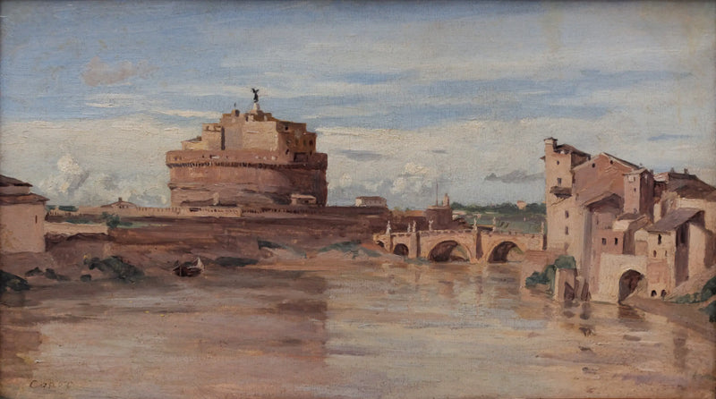 Das Château Saint-Ange und der Tiber, Rom - Jean-Baptiste Camille Corot