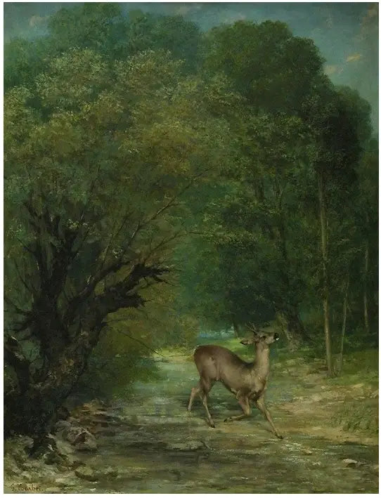 Der Rehbock auf der Lauer, Frühling - Gustave Courbet