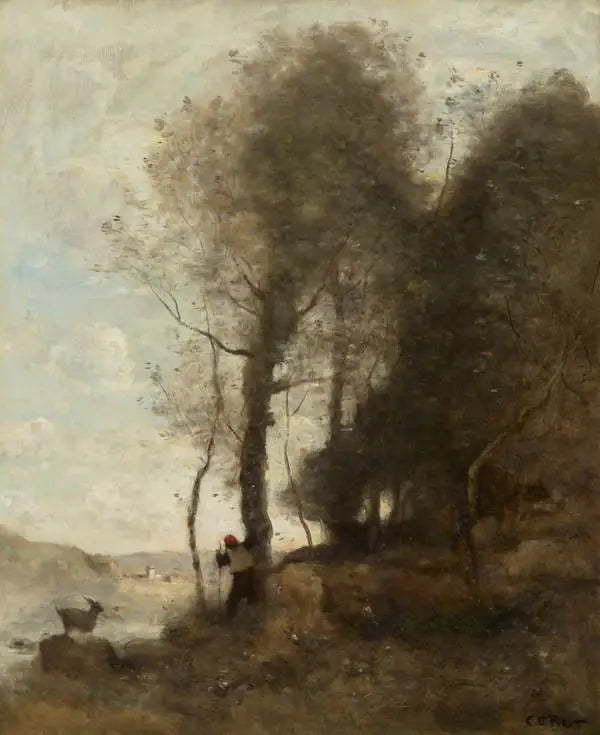 Der Ziegenhirte am Waldrand - Jean-Baptiste Camille Corot