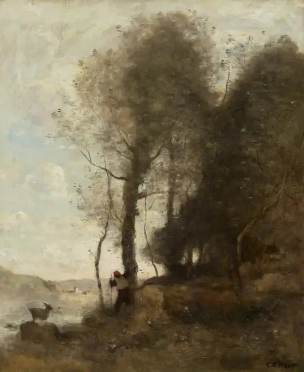 Der Ziegenhirte am Waldrand - Jean-Baptiste Camille Corot
