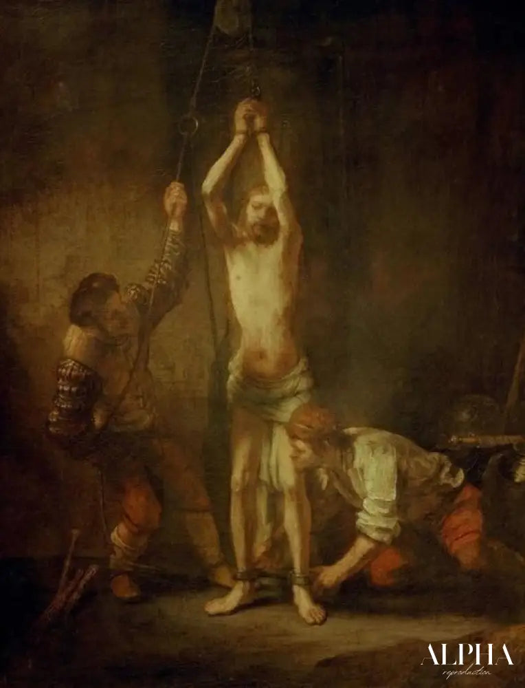 Le Christ à la colonne - Rembrandt van Rijn - Reproductions de tableaux et peintures haut de gamme