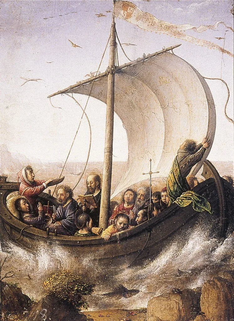 Der beruhigende Christus bei Sturm auf dem See von Tiberias - Juan de Flandes