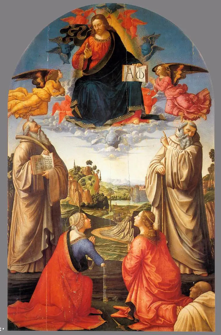 Der Christus im Himmel mit vier Heiligen und einem Spender - Domenico Ghirlandaio