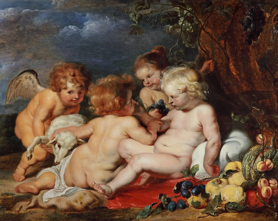 Der Christus mit dem jungen heiligen Johannes und den Engeln - Peter Paul Rubens