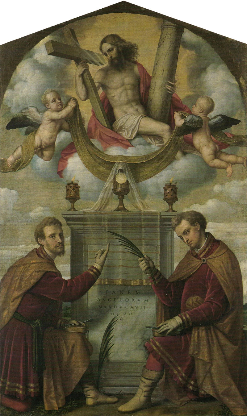 Der Christus mit der Eucharistie und den Heiligen Côme und Damien - Alessandro Bonvicino