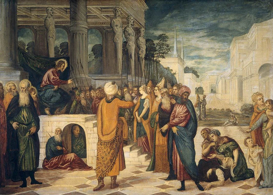 Der Christus mit der Ehebrecherin - Jacopo Tintoretto