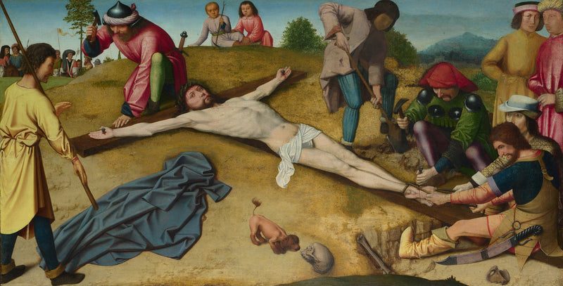 Der an das Kreuz genagelte Christus - Gérard David
