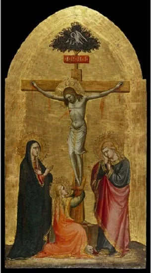 Der gekreuzigte Christus mit der Jungfrau Maria, Maria Magdalena und dem heiligen Johannes - Spinello Aretino