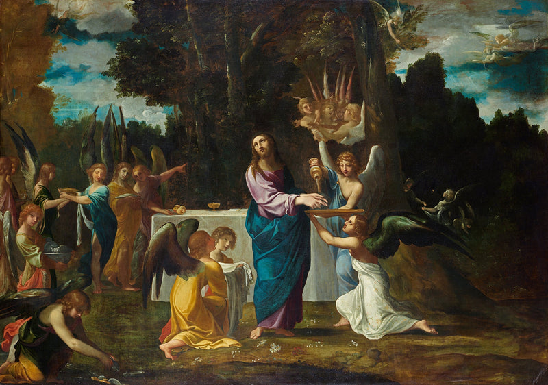 Christus in der Wüste, bedient von den Engeln - Ludovico Carracci