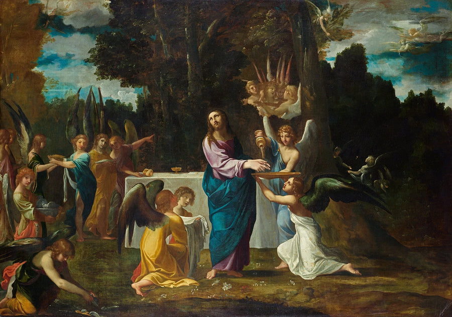 Christus in der Wüste, bedient von den Engeln - Ludovico Carracci